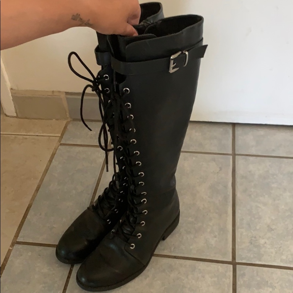 Knee High Lace up Boots
